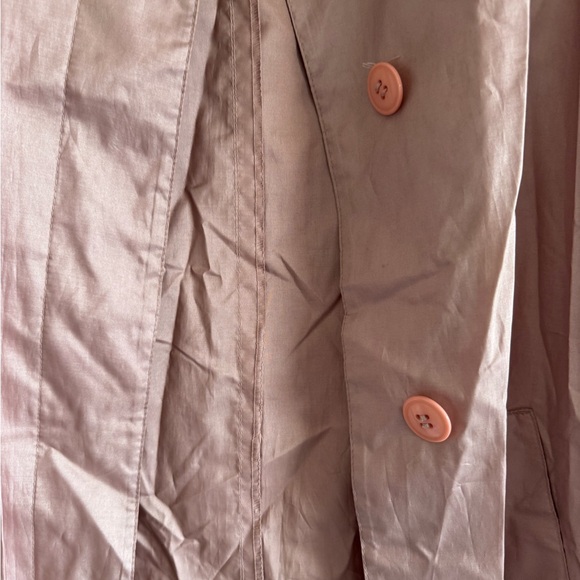 Alorna Made In Hong Kong Vintage Pink Rain Trench Coat Polyester Belted - Picture 5 of 13